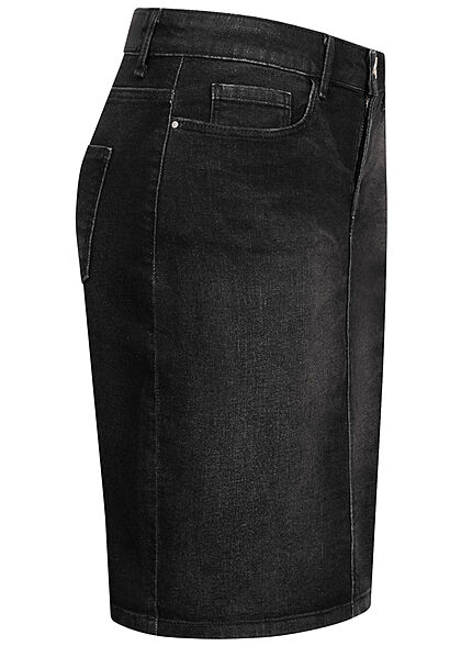VILA Damen NOOS High-Waist Denim Rock 5-Pockets schwarz