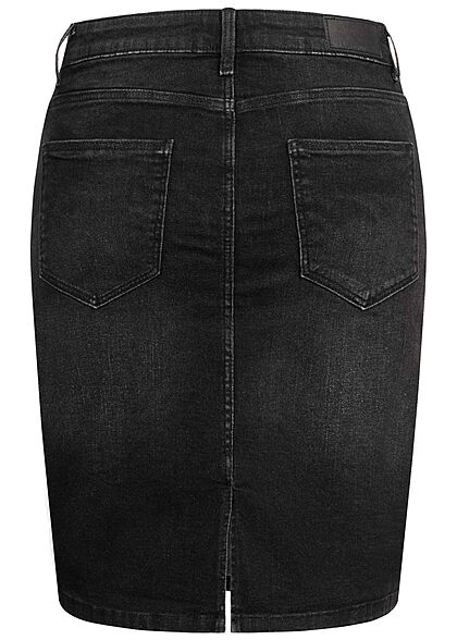VILA Damen NOOS High-Waist Denim Rock 5-Pockets schwarz