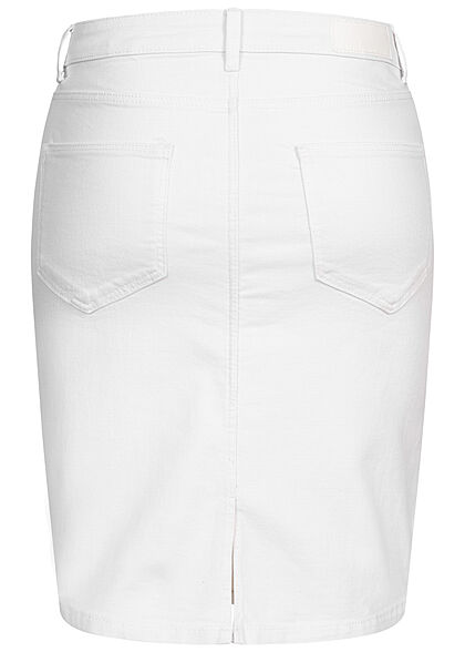 VILA Damen NOOS High-Waist Denim Rock 5-Pockets weiss