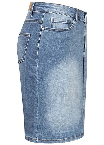 VILA Damen NOOS High-Waist Denim Rock 5-Pockets medium blau