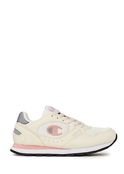 Champion Damen Schuh Low Cut Retro Running Sneaker zum schnren weiss beige rosa - Art.-Nr.: 22040401