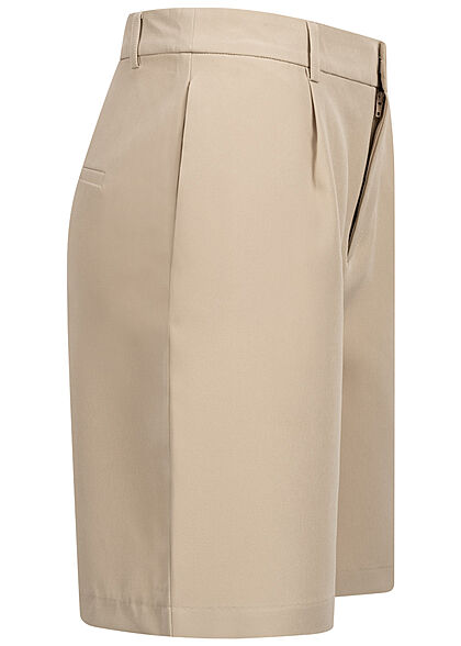 ONLY Damen High Waist Bermuda Shorts Stoffhose mit 2-Pockets feather gray beige