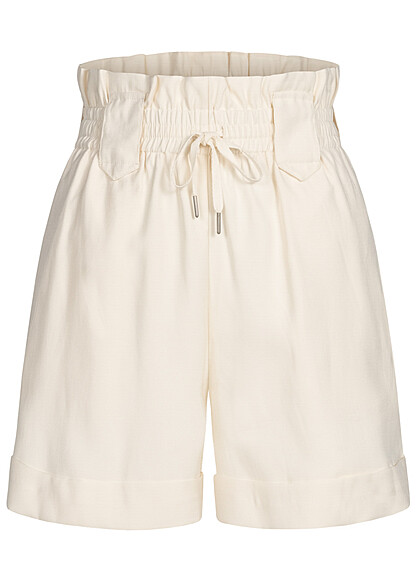 VILA Damen Paperbag Shorts mit Gummibund birch beige - Art.-Nr.: 22040467