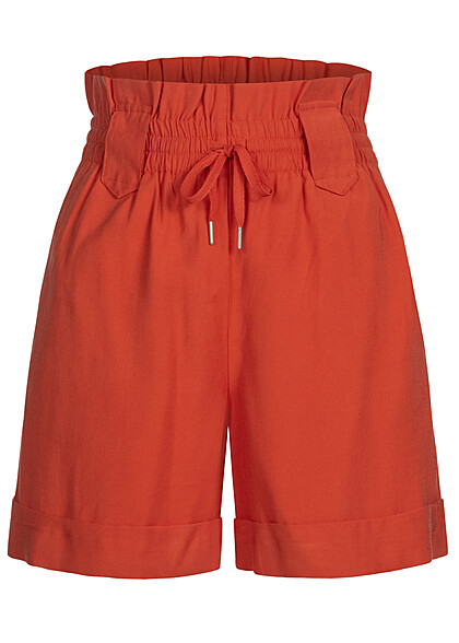 VILA Damen Paperbag Shorts mit Gummibund valiant rot - Art.-Nr.: 22040468