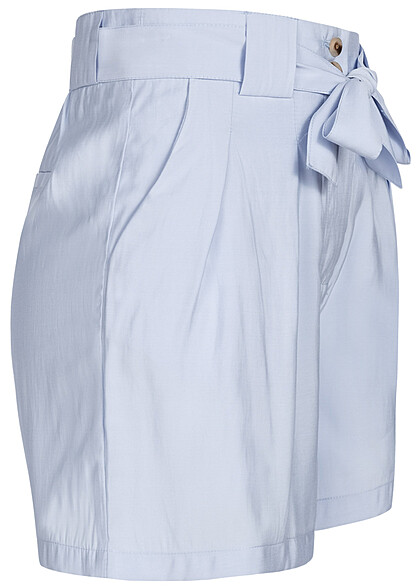 VILA Damen High Waist Shorts mit Bindegrtel und 2-Pockets kentucky blau
