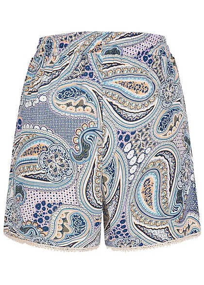 VILA Damen Shorts mit 2-Pockets und Bindedetail All Over Print multicolor