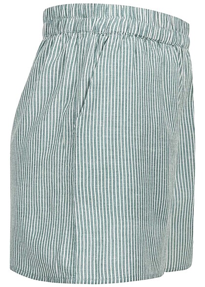 VILA Damen Shorts mit Gummibund und 2-Pockets gestreift arctic blau