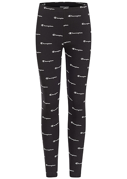 Champion Kids Mdchen Leggings mit All Over Logo Print schwarz weiss - Art.-Nr.: 22040492