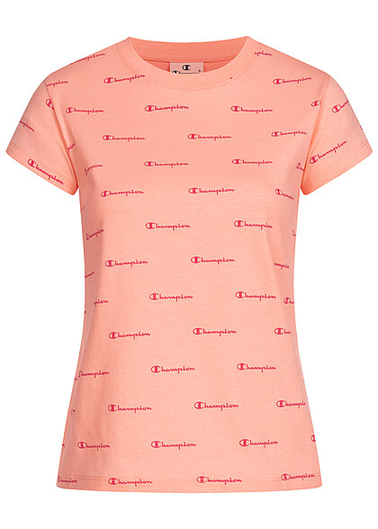 Champion Damen T-Shirt mit Logo Print rosa pink