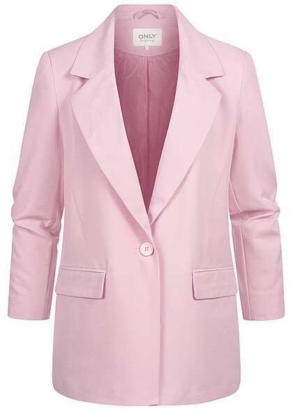 ONLY Dames Klassieke blazer met knoop en 2 zakken roze