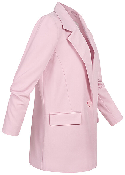 ONLY Dames Klassieke blazer met knoop en 2 zakken roze