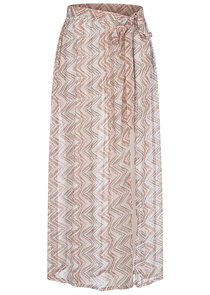 ONLY Dames Strandrok met binddetail zigzag print roze