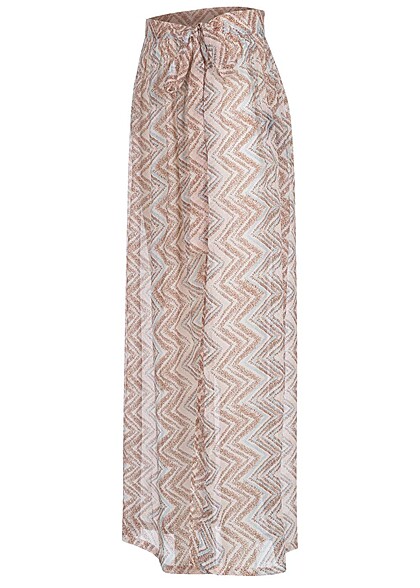 ONLY Dames Strandrok met binddetail zigzag print roze