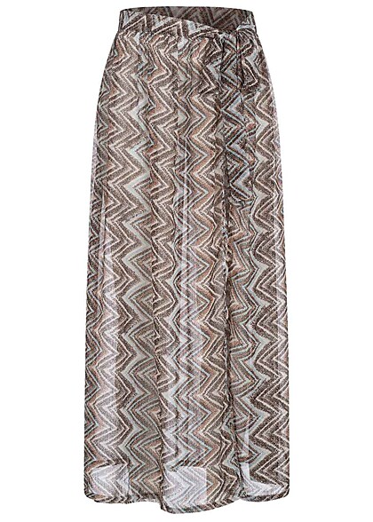 ONLY Dames Strandrok met binddetail zigzag print veelkleurig