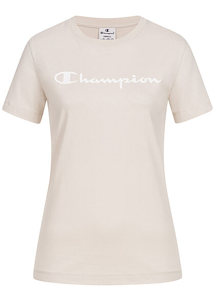 Champion Dames T-Shirt met logo-opdruk grijs wit - Art.-Nr.: 22040534