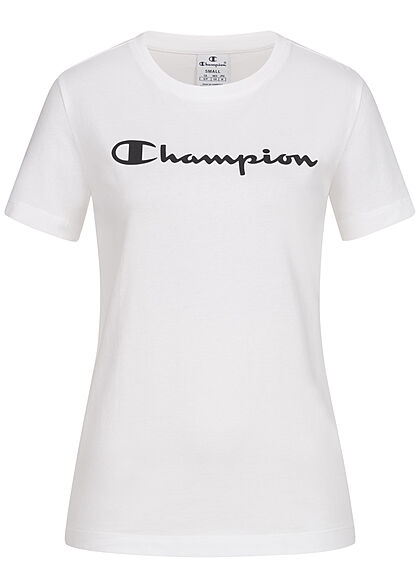 Champion Dames T-Shirt met logo-opdruk wit zwart - Art.-Nr.: 22040535