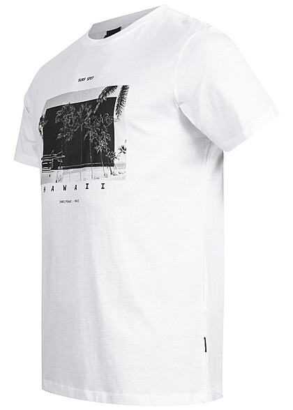 ONLY & SONS Heren T-shirt met Hawaii opdruk zwart wit