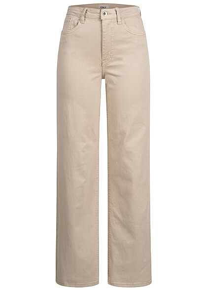ONLY Dames NOOS High Waist Jeans Broek met 5 zakken beige - Art.-Nr.: 22040554