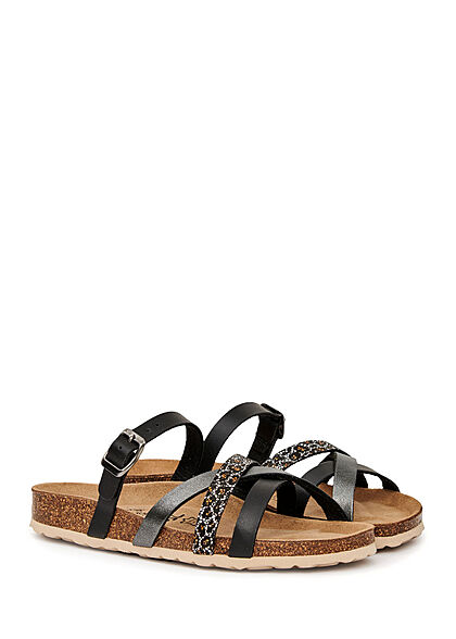 Enjoy Life Shoes Dames Sandaal met gesp en print zwart