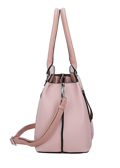 Styleboom Fashion Dames Tas van kunstleer met decoratieve rits roze