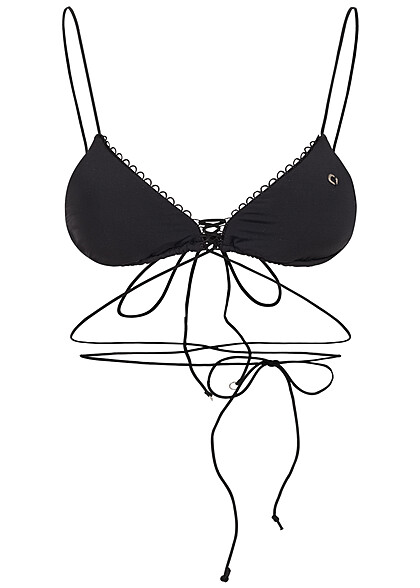 ONLY Dames Bikinitop met kant en binddetail zwart - Art.-Nr.: 22040622
