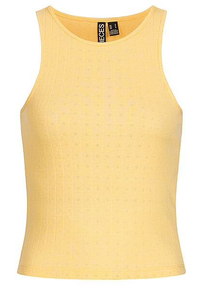 Pieces Dames Slim Fit Tank Top geweven stof geel