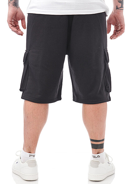 Champion Herren Bermuda Cargo Sweat Shorts mit 4 Taschen schwarz