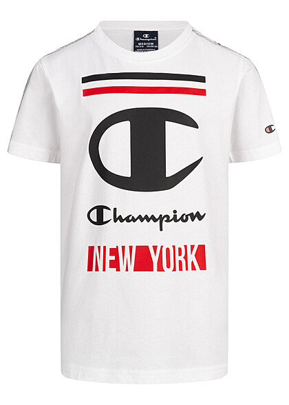 Champion Kids Jungen T-Shirt mit Logo Print New York weiss schwarz rot