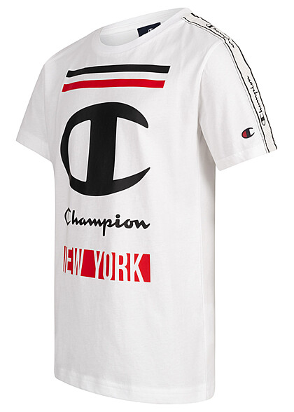 Champion Kids Jungen T-Shirt mit Logo Print New York weiss schwarz rot
