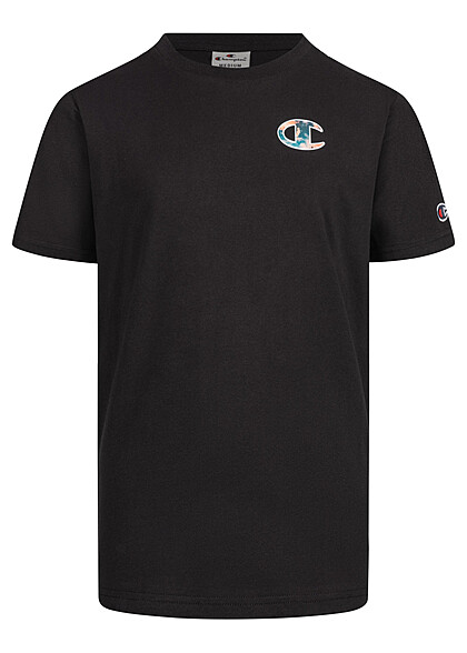 Champion Kids Jongens T-shirt met logo-opdruk New York rug Rochester zwart mc