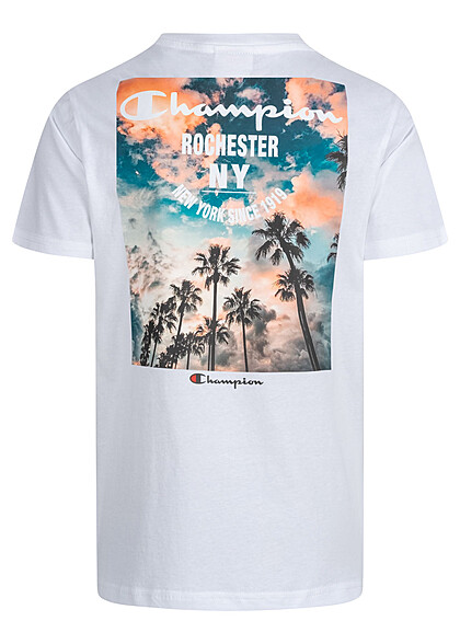 Champion Kids Jongens T-shirt met logo-opdruk New York rug Rochester wit mc - Art.-Nr.: 22040680
