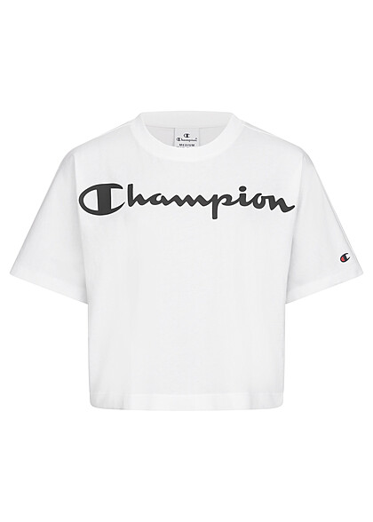 Champion Kids Meisje T-shirt met logo-voorkant opdruk wit zwart - Art.-Nr.: 22040681