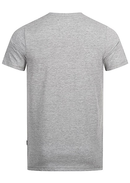 Indicode Heren T-shirt met SURF-print grijs veelkleurig