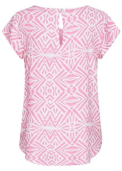 ONLY Dames Viscose Shirt met print roze wit