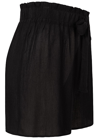 ONLY Dames NOOS Korte broek met decoratief binddetail en structuurstof zwart