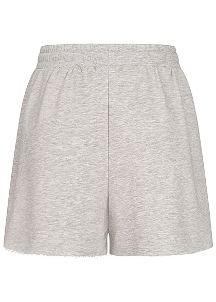 ONLY Dames Sweat Shorts met trekkoordjes lichtgrijs gemleerd