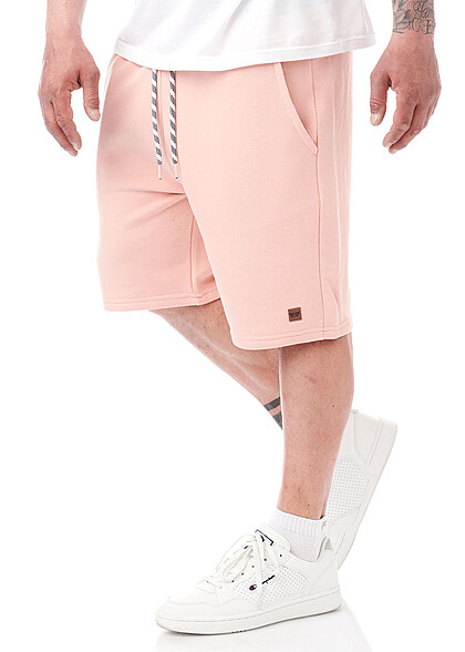 Indicode Heren Sweatshort met 3 zakken en trekkoordjes lichtoranje