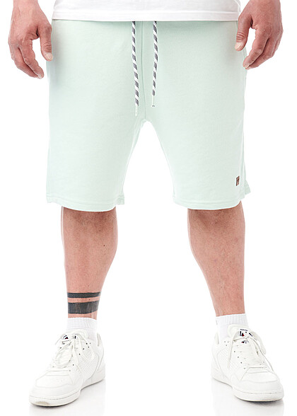 Indicode Heren Sweatshort met 3 zakken en trekkoordjes lichtgroen