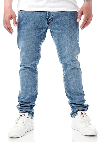 Indicode Heren Basic Jeans Broek met 5 Zakken medium blauw - Art.-Nr.: 22040730