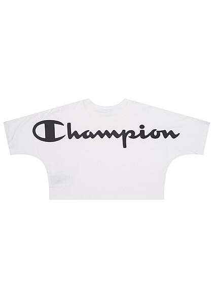 Champion Dames Crop Top met logo-opdruk wit zwart