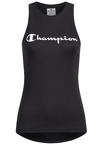 Champion Dames Tank Top met logo-opdruk zwart wit
