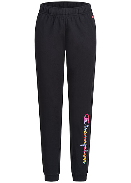 Champion Dames Sweatbroek met multicolor logo-opdruk en 2 zakken zwart