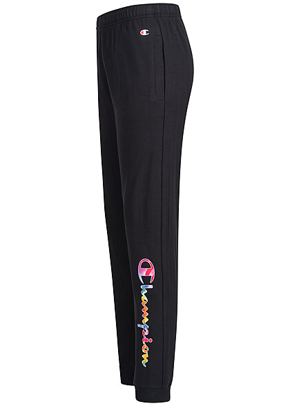 Champion Dames Sweatbroek met multicolor logo-opdruk en 2 zakken zwart