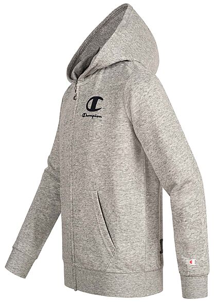 Champion Kids Jongens Hoodie met rits en 2 zakken logo-opdruk grijs