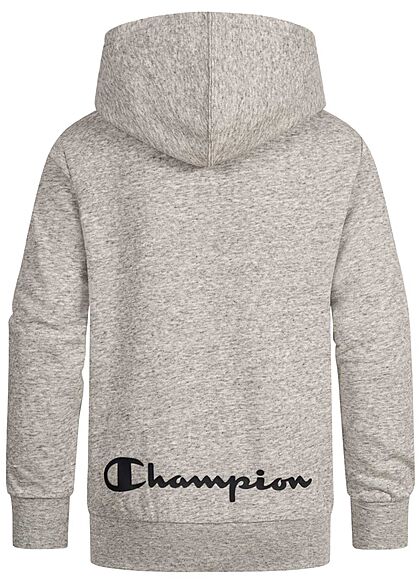 Champion Kids Jongens Hoodie met rits en 2 zakken logo-opdruk grijs