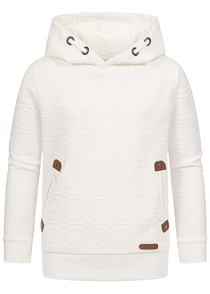Hailys Kids Meisje Hoodie met 2 zakken en structuurstof wit