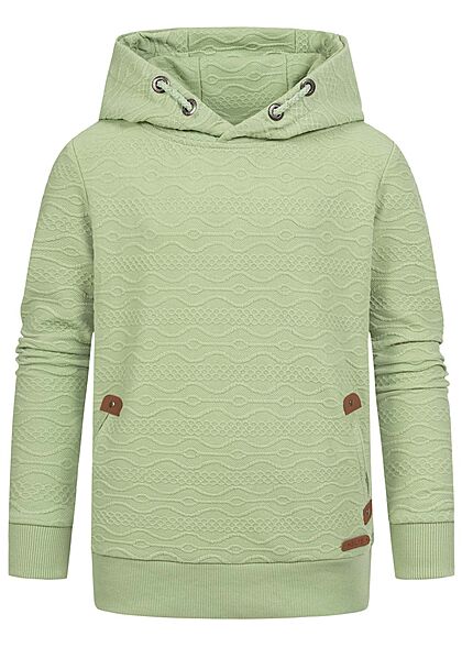 Hailys Kids Meisje Hoodie met 2 zakken en structuurstof groen - Art.-Nr.: 22040810