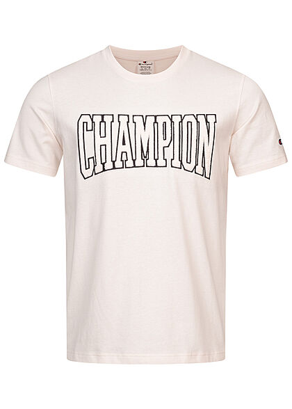 Champion Heren T-shirt met logopatches beige zwart - Art.-Nr.: 22040824