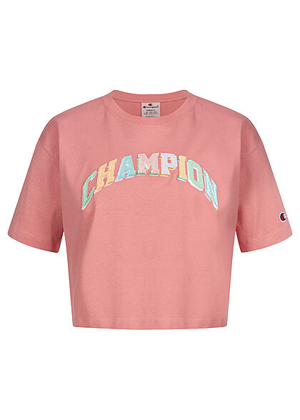 Champion Dames T-shirt met logoborduursel roze veelkleurig
