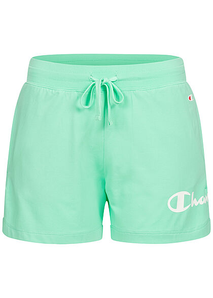 Champion Dames Korte broek met elastische tailleband en logoprint groen wit - Art.-Nr.: 22040831